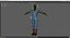 Farmer Cartoon Character in Overalls Artistic Realism Low-poly 3D model