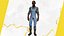 Farmer Cartoon Character in Overalls Artistic Realism Low-poly 3D model