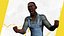 Farmer Cartoon Character in Overalls Artistic Realism Low-poly 3D model