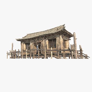 3D Asian Ancient Architecture Leisure Room