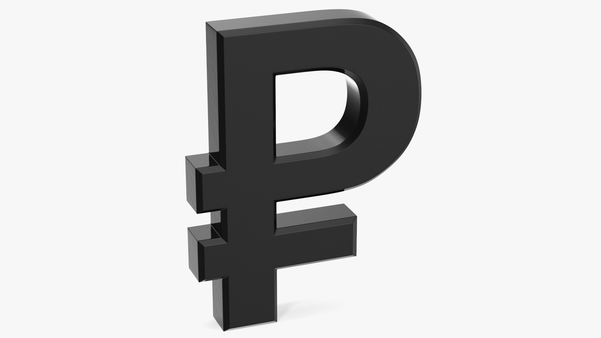 Russian Rouble Currency Symbol Plastic 3D model preview