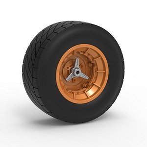 Wheel of Vintage Dirt race car V7 Scale 1 to 25 3D model