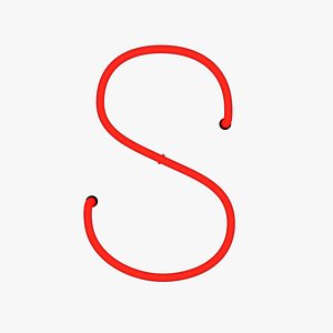 Neon Red Alphabet S