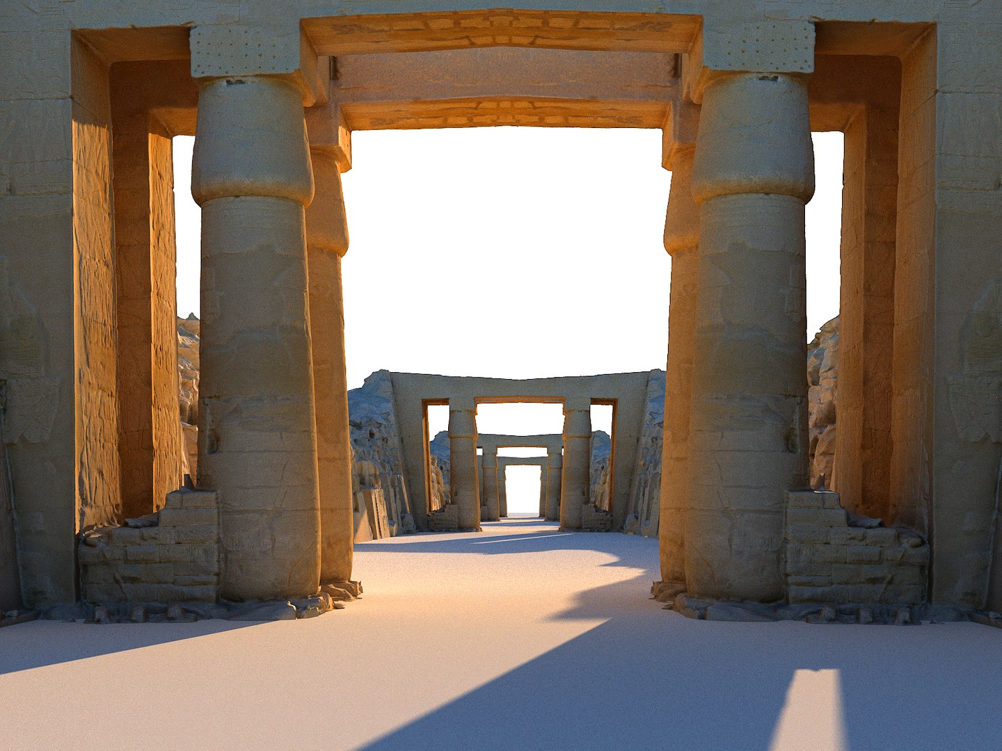 3D Model Karnak Luxor Wall - TurboSquid 1515966