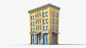 3D Cartoon Building x14 model