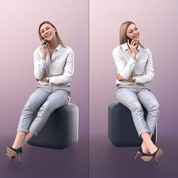woman sitting phone model
