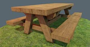 picnic wood 3D model