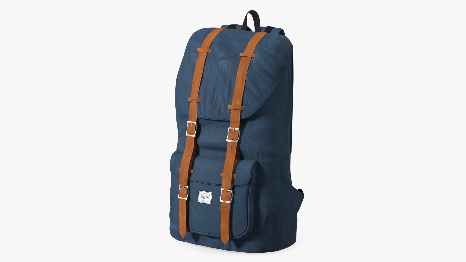 Classic Backpack with Leather Straps 3D model preview