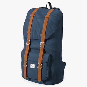 Classic Backpack with Leather Straps 3D model