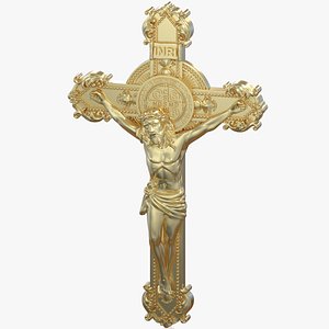 Jesus Crucifix INRI Pendant 3D