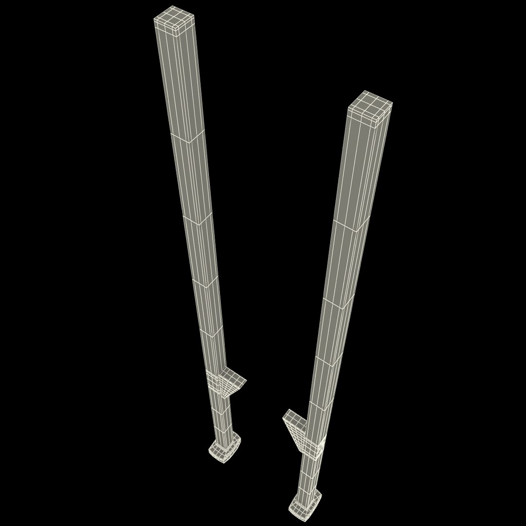Wooden Walking Stilts 3d Model