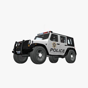 jeep wrangler police car 3d max