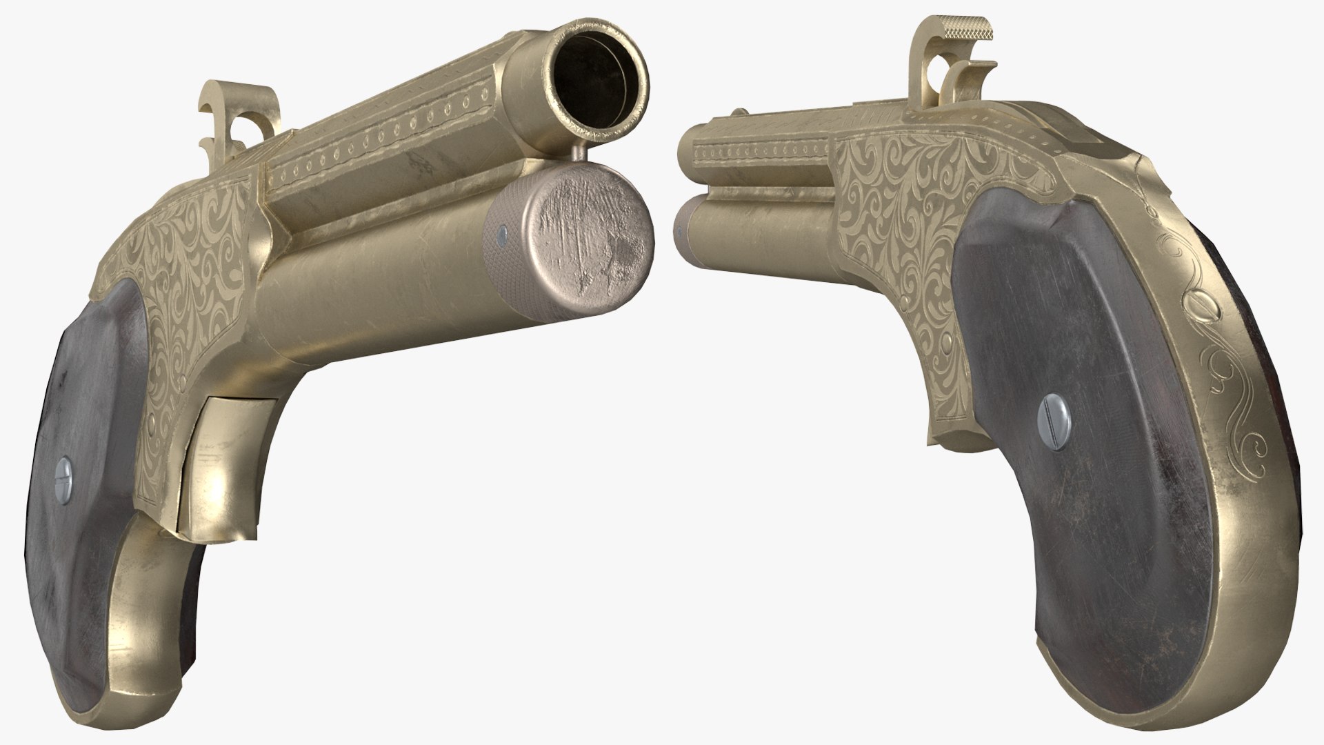 3D Model Remington Rider Magazine Golden Engraved Pistol - TurboSquid ...