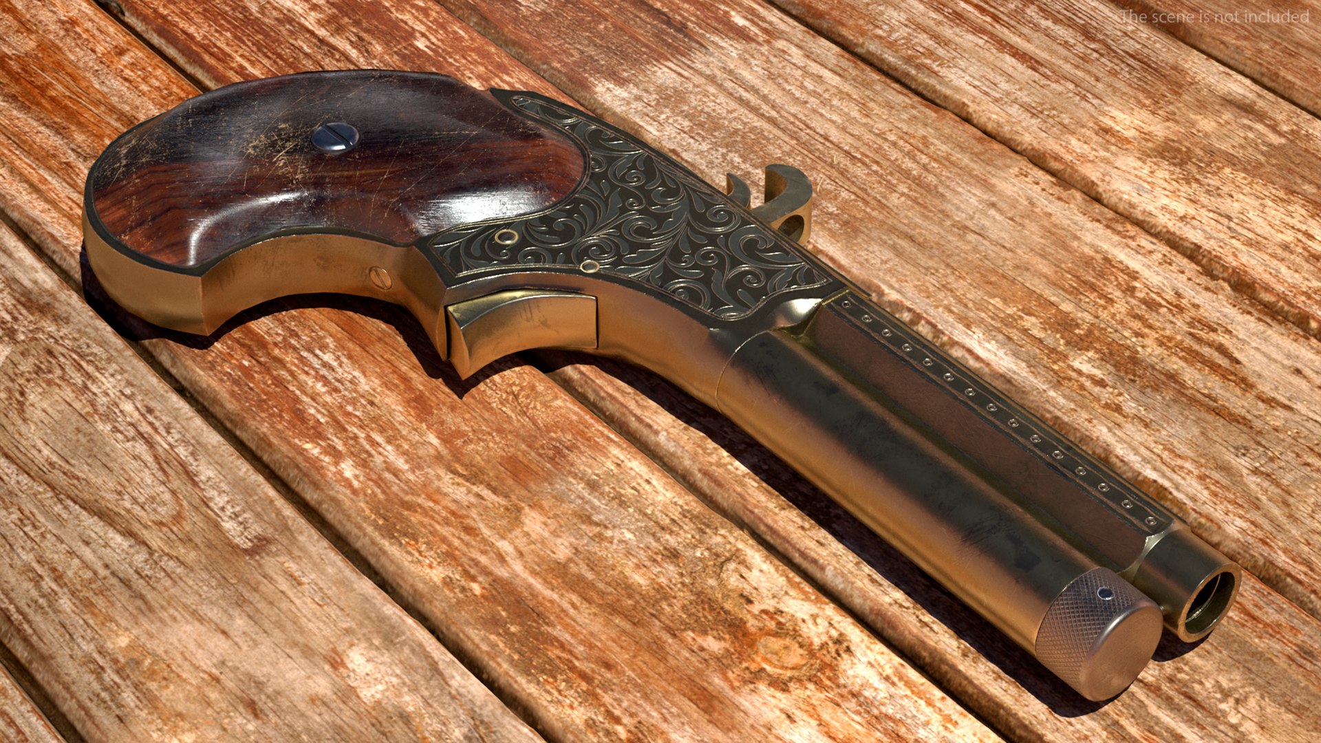 3D Model Remington Rider Magazine Golden Engraved Pistol - TurboSquid ...