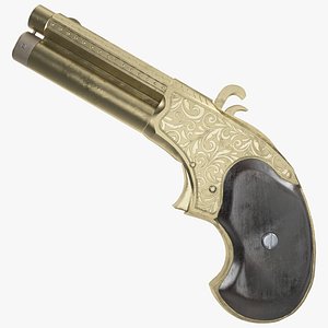 3D model Remington Rider Magazine Golden Engraved Pistol