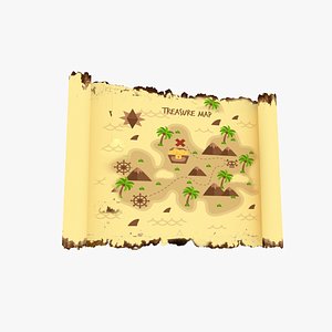 Cartoon Treasure Map 3D model