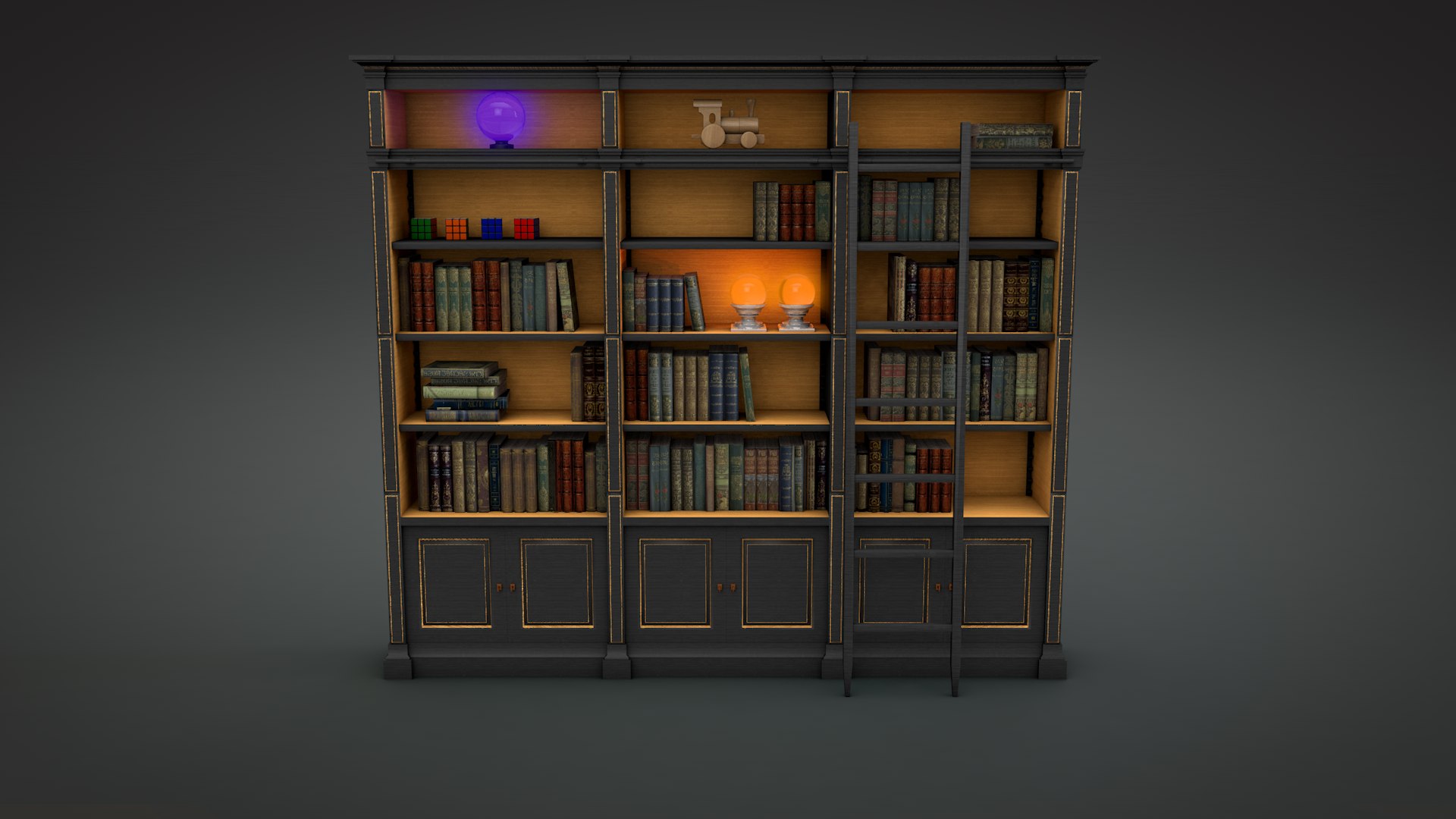 3D Bookcase Books - TurboSquid 1467648