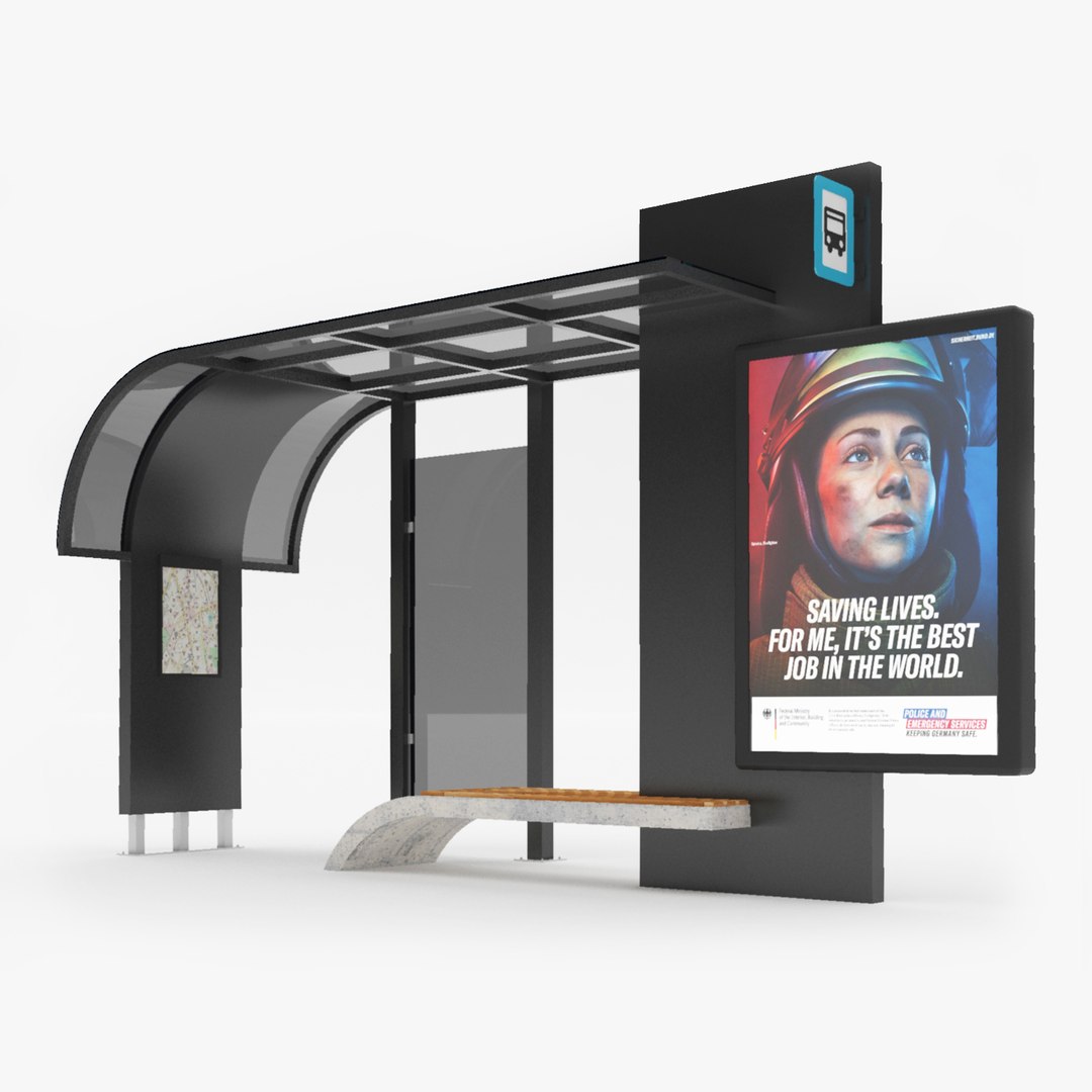 Modern Bus Stop model - TurboSquid 1826689