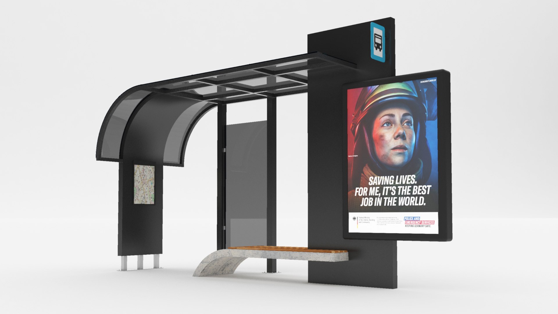 Modern Bus Stop model - TurboSquid 1826689