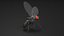 Fruit Fly Black Fur Rigged 3D model