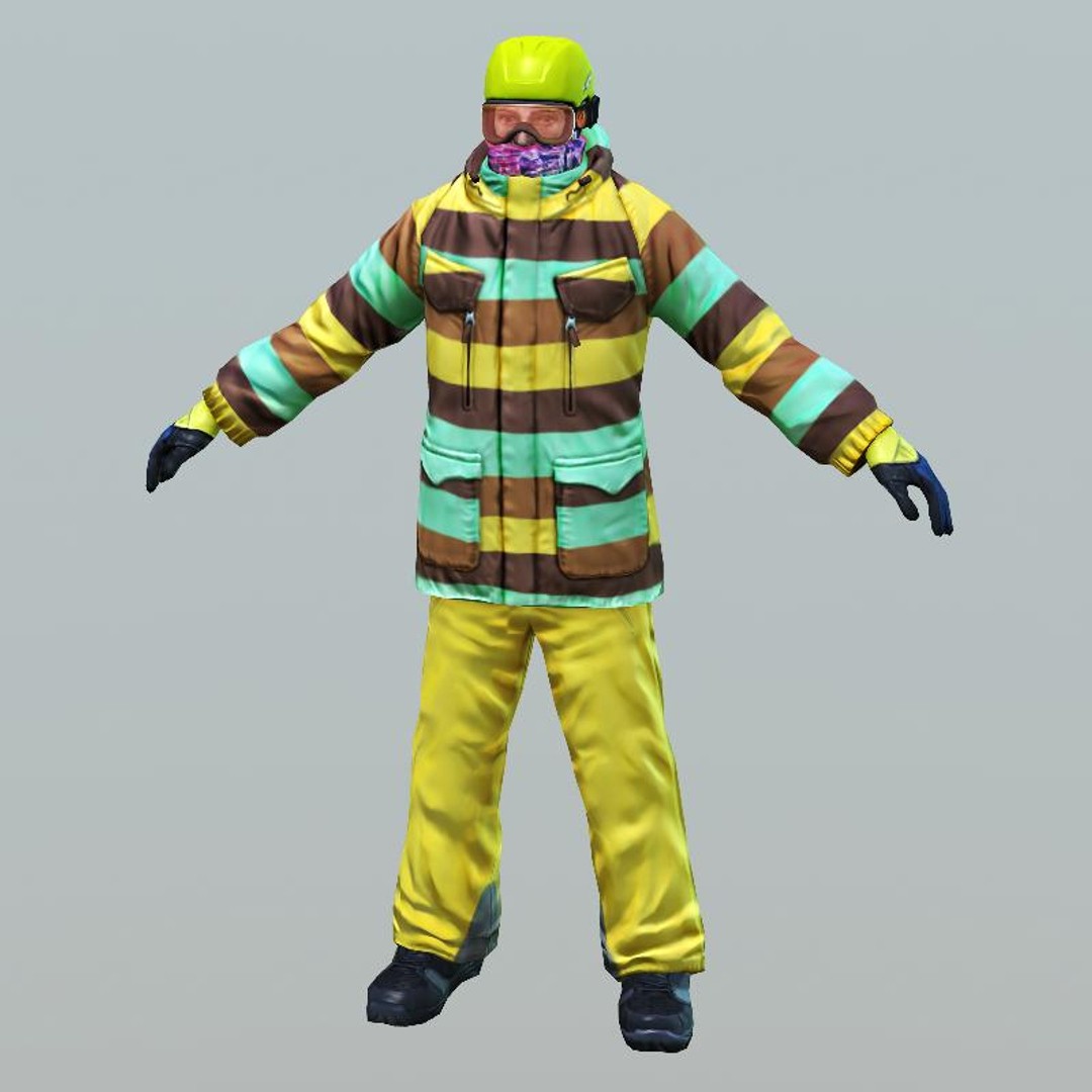3d Model Snowboard Rigged