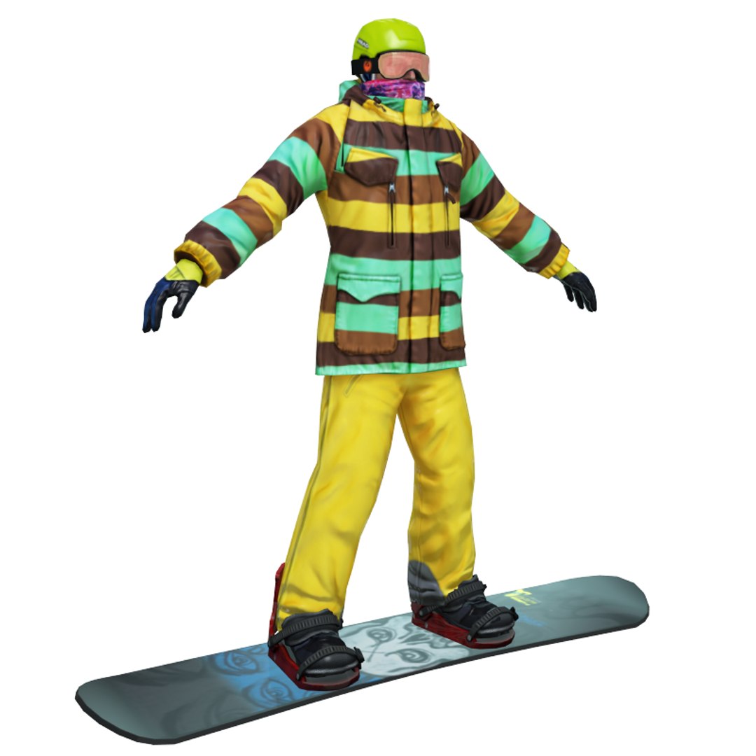 3d Model Snowboard Rigged
