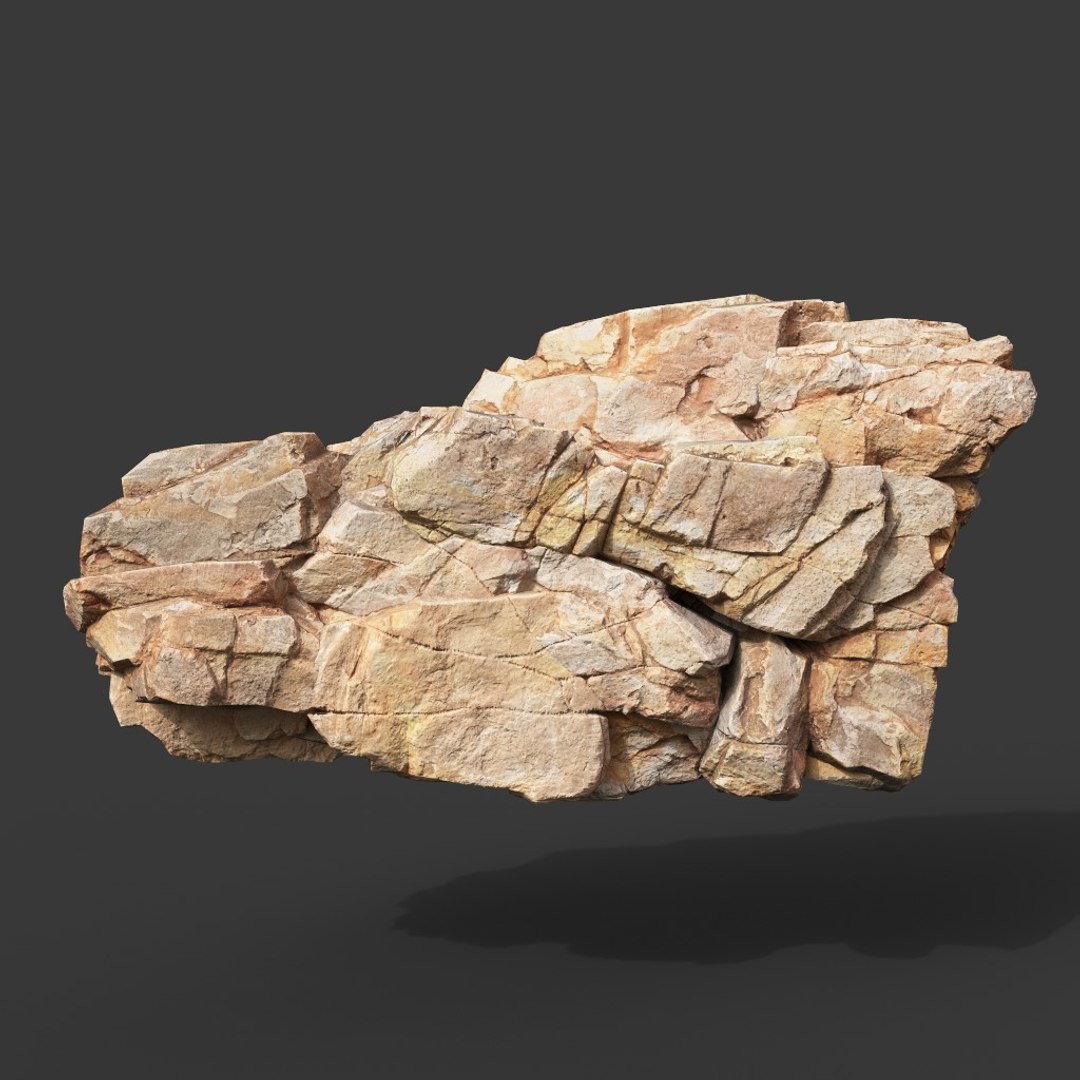 3D 8 Low Poly PBR Yellow Cliff Face - Ultra HD 16K Texture model ...