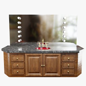 Bathroom Vanity Table with Sink Wooden Furniture