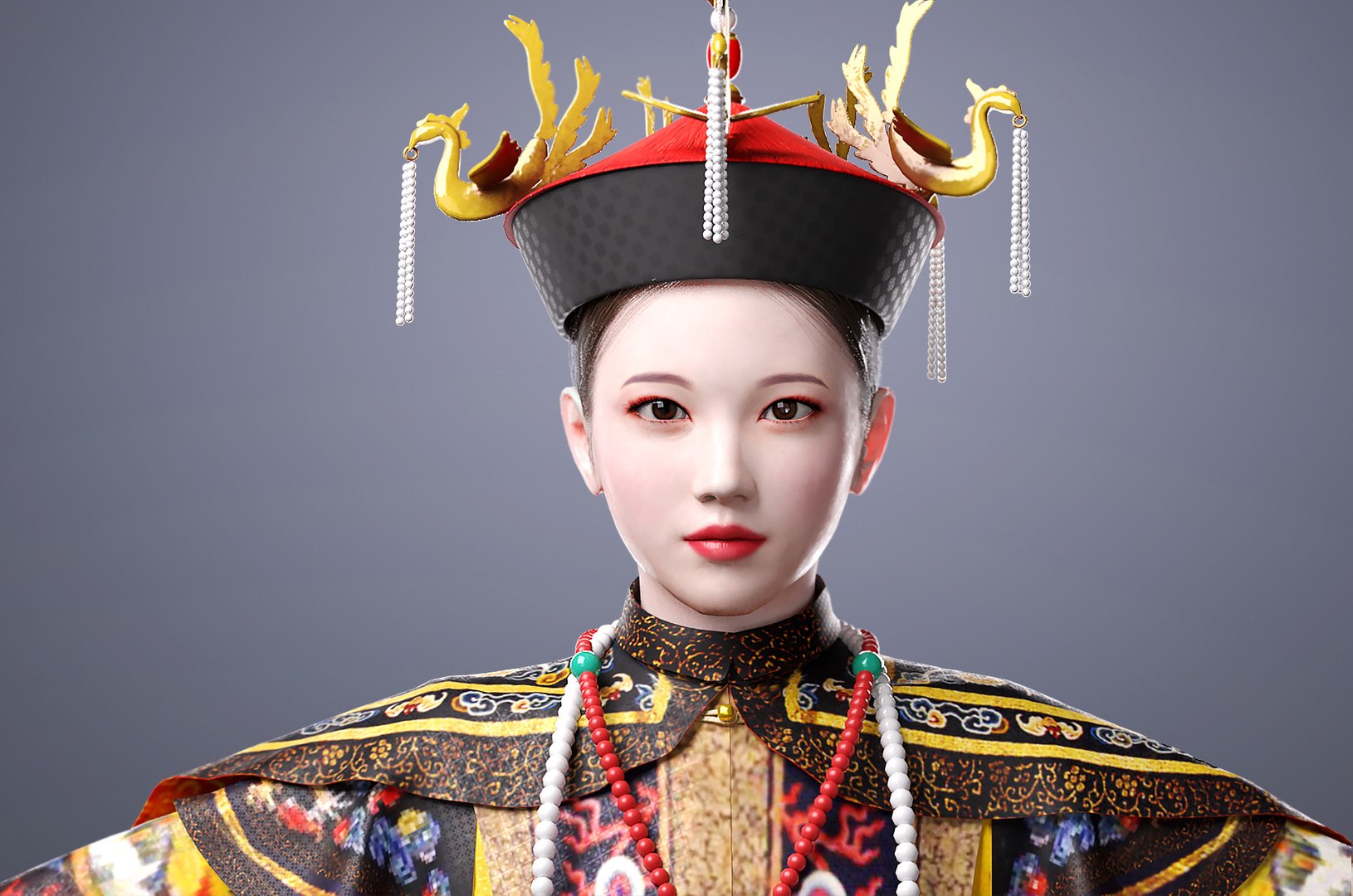 Chinese Empress of Qing Dynasty 3D model https://p.turbosquid.com/ts-thumb/Vv/Jb3RQn/Ah/pic5/jpg/1623720416/1920x1080/fit_q87/112048866bca25fad4c6bf4dc1615c6cb2701f0d/pic5.jpg