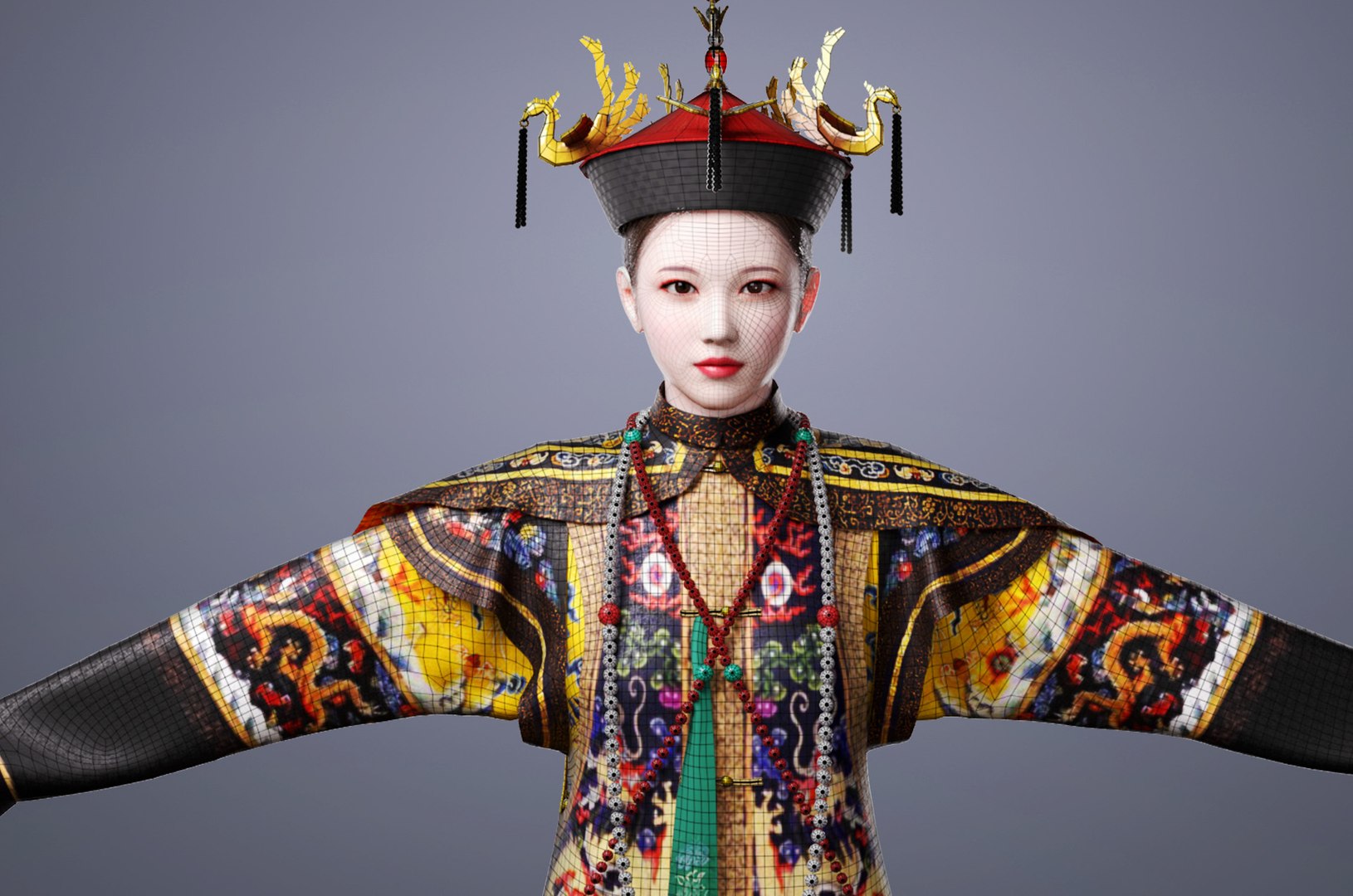 Chinese Empress of Qing Dynasty 3D model https://p.turbosquid.com/ts-thumb/Vv/Jb3RQn/BP/09/jpg/1623158727/1920x1080/fit_q87/3598dad021330315973ab198d884938b369a14c8/09.jpg