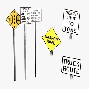 Road Signs Pack - Weight and Width Regulations
