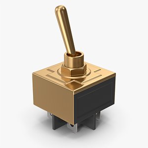 3D Gold Automotive Switch model