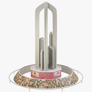 3D TM Chowk Roundabout - Medium Poly Game-Ready 3D Model