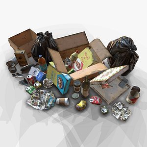 Urban Trash & Garbage Bags - Low Poly