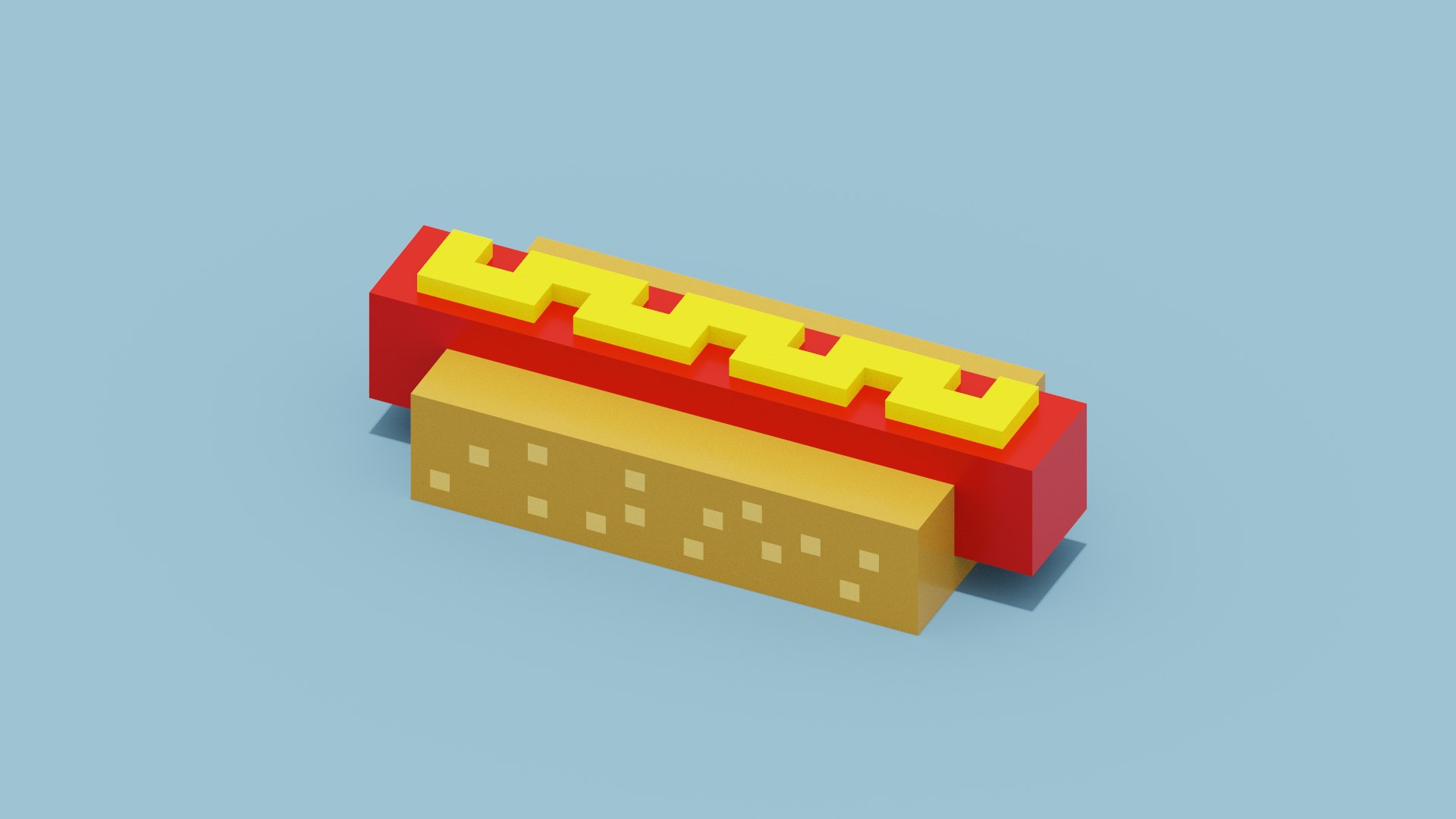 3D Model Voxel Hotdog - TurboSquid 1916092