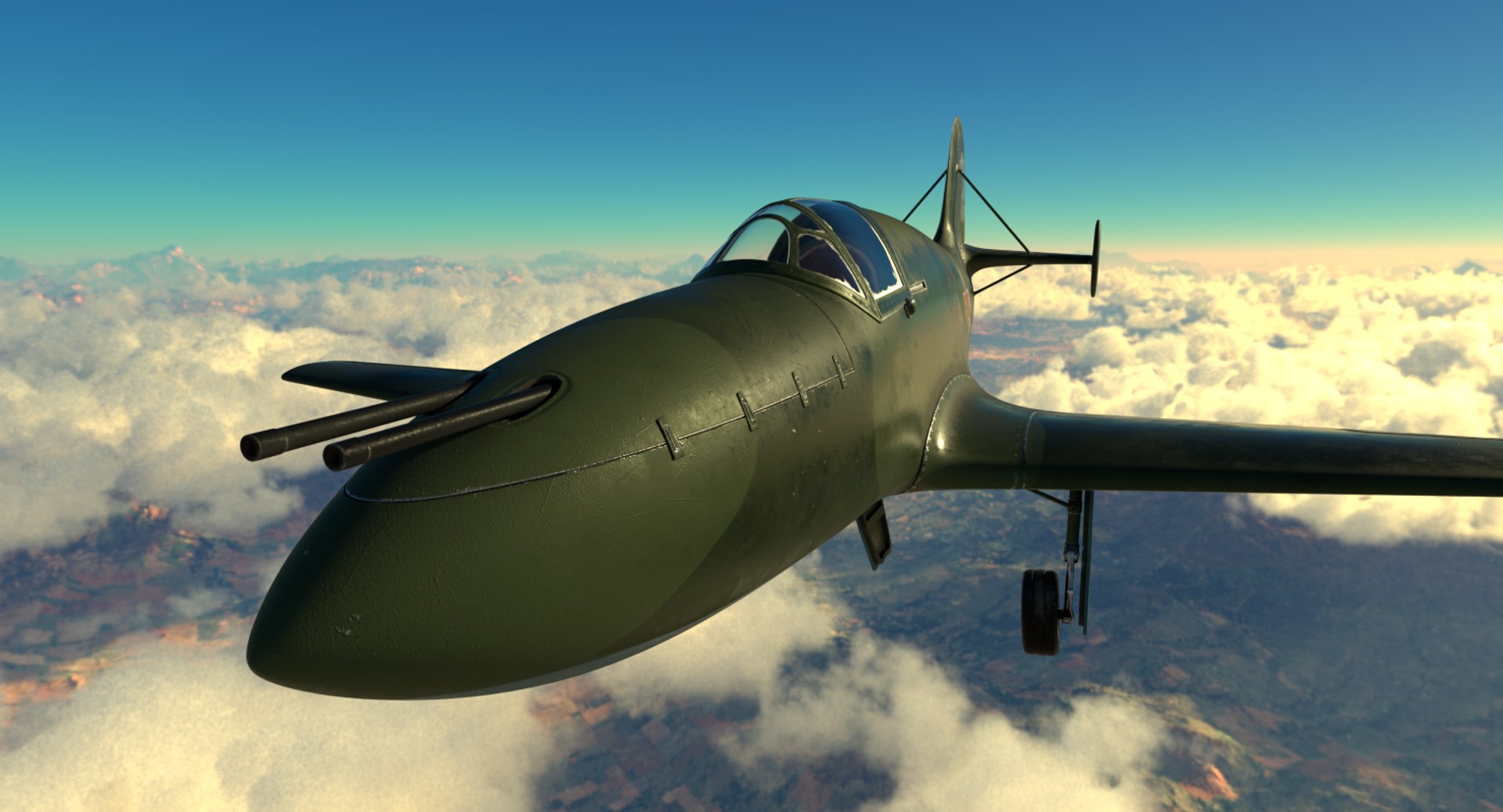 3d model bereznyak-isayev bi-1 fighter bereznyak