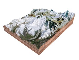 3D Chomo Lonzo Mountain Tibet China