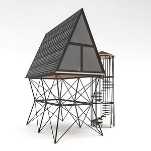 3D tiny house and bungalow Low-poly