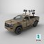 3D Anti Drone Pickup Truck Desert Camo