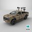 3D Anti Drone Pickup Truck Desert Camo