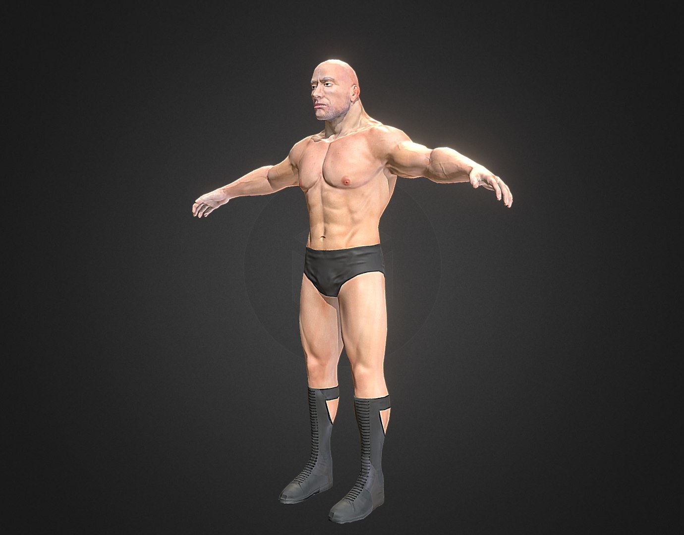 The Rock Dwayne Johnson Realistic Character Modelo 3D