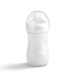 White Plastic Baby Bottle - children milk feeding container 3D model