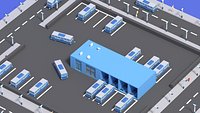 Cartoon Bus Station