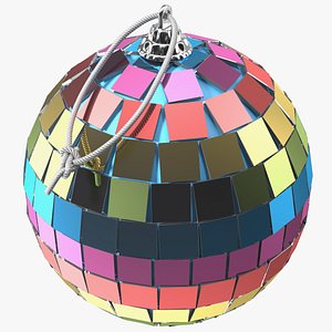 Christmas Tree Disco Ball Small Colored 3D