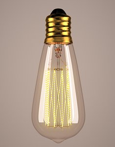 bulb vintage antique 3D
