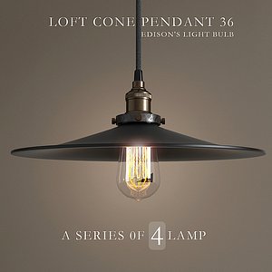3d model chandeliers loft cone pendant