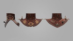 leather steampunk shoulder neck 3D model