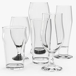 Beer Drinkware Glassware Set 3D model