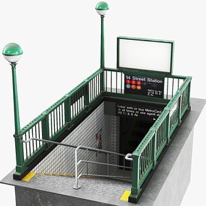 3D model Detailed Subway Entrance