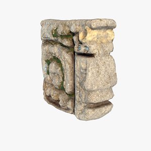 Mayan face ancient sculpture 3D